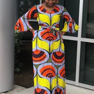 African Ankara full length maxi dress